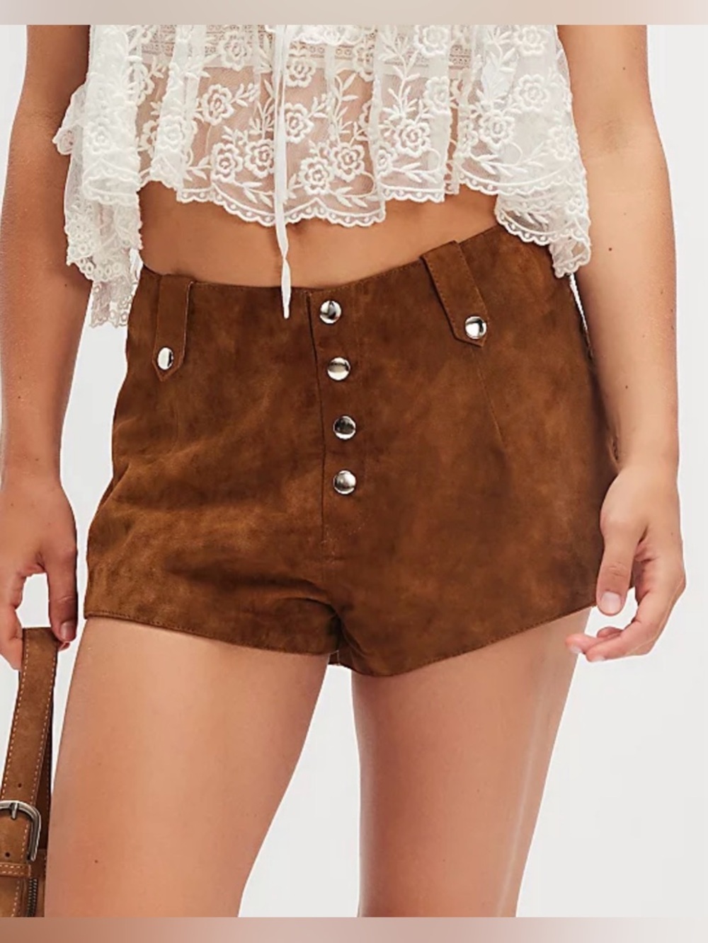 Hansen & Gretel Django Shorts Brown‎ Suede Leather Micro Size Medium